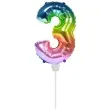 balon foliowy cyfra 3 mini teczowy folat 14 dgt