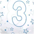 balon foliowy cyfra 3 niebieska transparentny tuban 18 orb