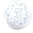 balon foliowy cyfra 3 niebieska transparentny tuban 18 orb