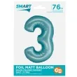 balon foliowy cyfra 3 niebieski matowy godan 30 dgt