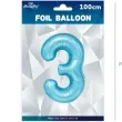 balon foliowy cyfra 3 niebieski partypal 39 dgt