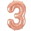 balon foliowy cyfra 3 rozowe zloto unique 34 dgt