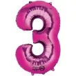 balon foliowy cyfra 3 rozowy amscan 34 dgt