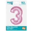 balon foliowy cyfra 3 rozowy jasny godan 36 dgt