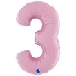 balon foliowy cyfra 3 rozowy pastel grabo 26 dgt