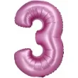 balon foliowy cyfra 3 rozowy satynowy godan 30 dgt