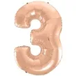 balon foliowy cyfra 3 rozowy zloty godan 45 dgt