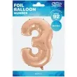 balon foliowy cyfra 3 rozowy zloty godan 45 dgt