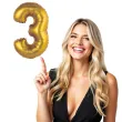 balon foliowy cyfra 3 satynowa zloty godan 14 dgt