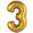 balon foliowy cyfra 3 satynowa zloty godan 14 dgt