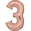 balon foliowy cyfra 3 satynowy rozowe zloto amscan 34 dgt