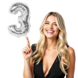 balon foliowy cyfra 3 srebrny boland 14 dgt