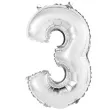 balon foliowy cyfra 3 srebrny godan 14 dgt