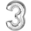 balon foliowy cyfra 3 srebrny godan 36 dgt