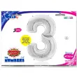 balon foliowy cyfra 3 srebrny grabo 64 dgt