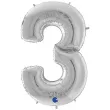 balon foliowy cyfra 3 srebrny grabo 64 dgt
