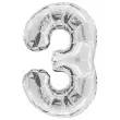 balon foliowy cyfra 3 srebrny unique 34 dgt