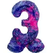 balon foliowy cyfra 3 stojaca galaxy splash folat 17 dgt