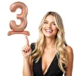 balon foliowy cyfra 3 stojaca rozowe zloto godan 29 dgt