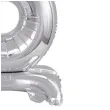 balon foliowy cyfra 3 stojaca srebrny godan 15 dgt