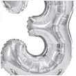 balon foliowy cyfra 3 stojaca srebrny partydeco 27 dgt