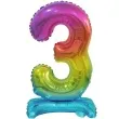 balon foliowy cyfra 3 stojaca teczowy godan 15 dgt