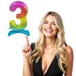 balon foliowy cyfra 3 stojaca teczowy godan 29 dgt