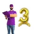 balon foliowy cyfra 3 stojaca zlota dekoracjepolska 30 dgt
