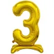 balon foliowy cyfra 3 stojaca zloty godan 29 dgt