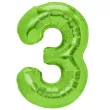 balon foliowy cyfra 3 zielone jabluszko partypal 39 dgt