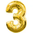 balon foliowy cyfra 3 zloty amscan 34 dgt