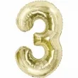balon foliowy cyfra 3 zloty jasny godan 33 dgt