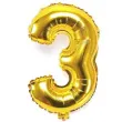 balon foliowy cyfra 3 zloty oem 16 dgt