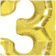balon foliowy cyfra 3 zloty partypal 16 dgt