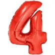 balon foliowy cyfra 4 czerwony funny fashion 40 dgt