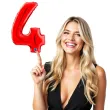 balon foliowy cyfra 4 czerwony grabo 26 dgt
