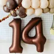balon foliowy cyfra 4 dekoracja na urodziny brazowy matowy 34 dgt