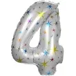 balon foliowy cyfra 4 gwiazdeczki oem 40 dgt