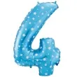 balon foliowy cyfra 4 gwiazdki blekitny godan 26 dgt