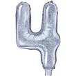 balon foliowy cyfra 4 holograficzna srebrny partydeco 14 dgt