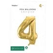 balon foliowy cyfra 4 jasnozloty partydeco 34 dgt