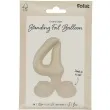 balon foliowy cyfra 4 mat stojaca kremowe latte folat 28 dgt