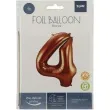 balon foliowy cyfra 4 metaliczny brazowy folat 34 dgt