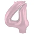 balon foliowy cyfra 4 metaliczny mat rozowy pastelowy folat 34 dgt