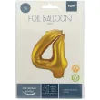 balon foliowy cyfra 4 metaliczny zloty folat 34 dgt