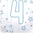 balon foliowy cyfra 4 niebieska transparentny tuban 18 orb