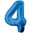 balon foliowy cyfra 4 niebieski unique 34 dgt