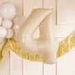 balon foliowy cyfra 4 pastel bezowy partydeco 34 dgt
