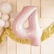 balon foliowy cyfra 4 pastel rozowy jasny partydeco 34 dgt