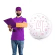 balon foliowy cyfra 4 rozowa transparentny tuban 18 orb